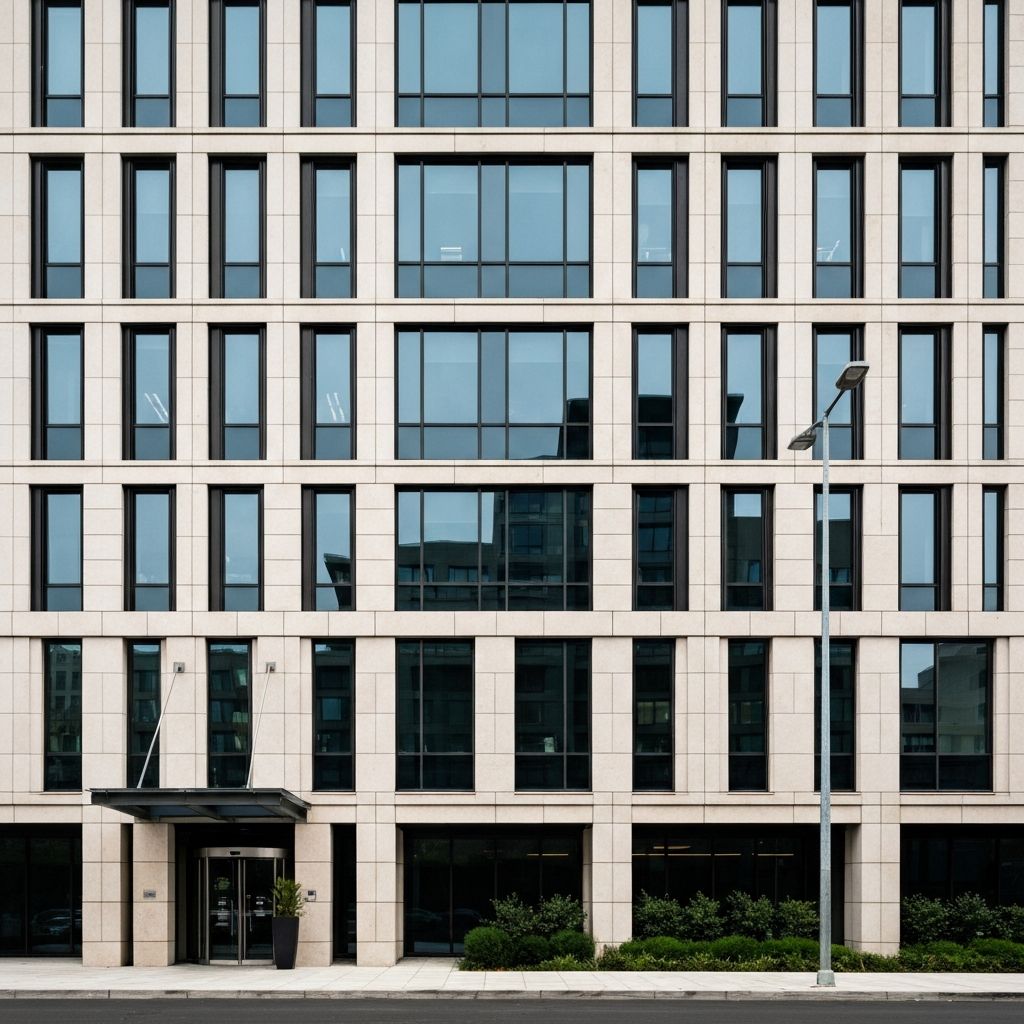 Modernes Bürogebäude mit Glasfassade